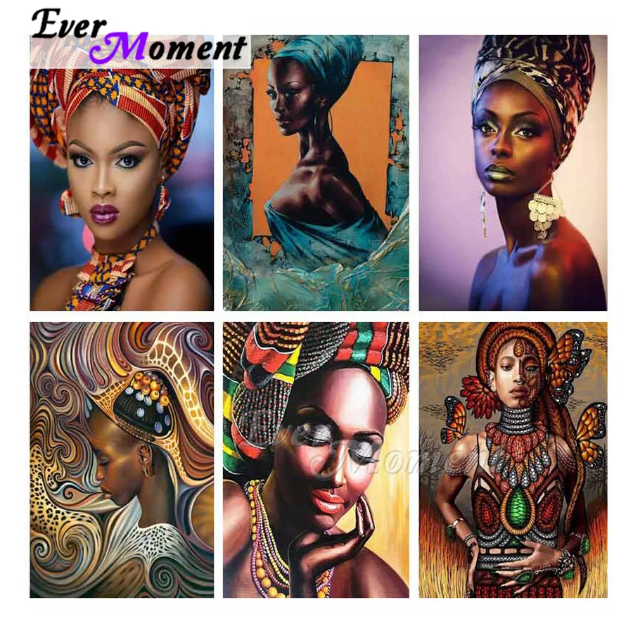 Когда нибудь момент алмазов картина Африканская женщина Стразы мозаика полная