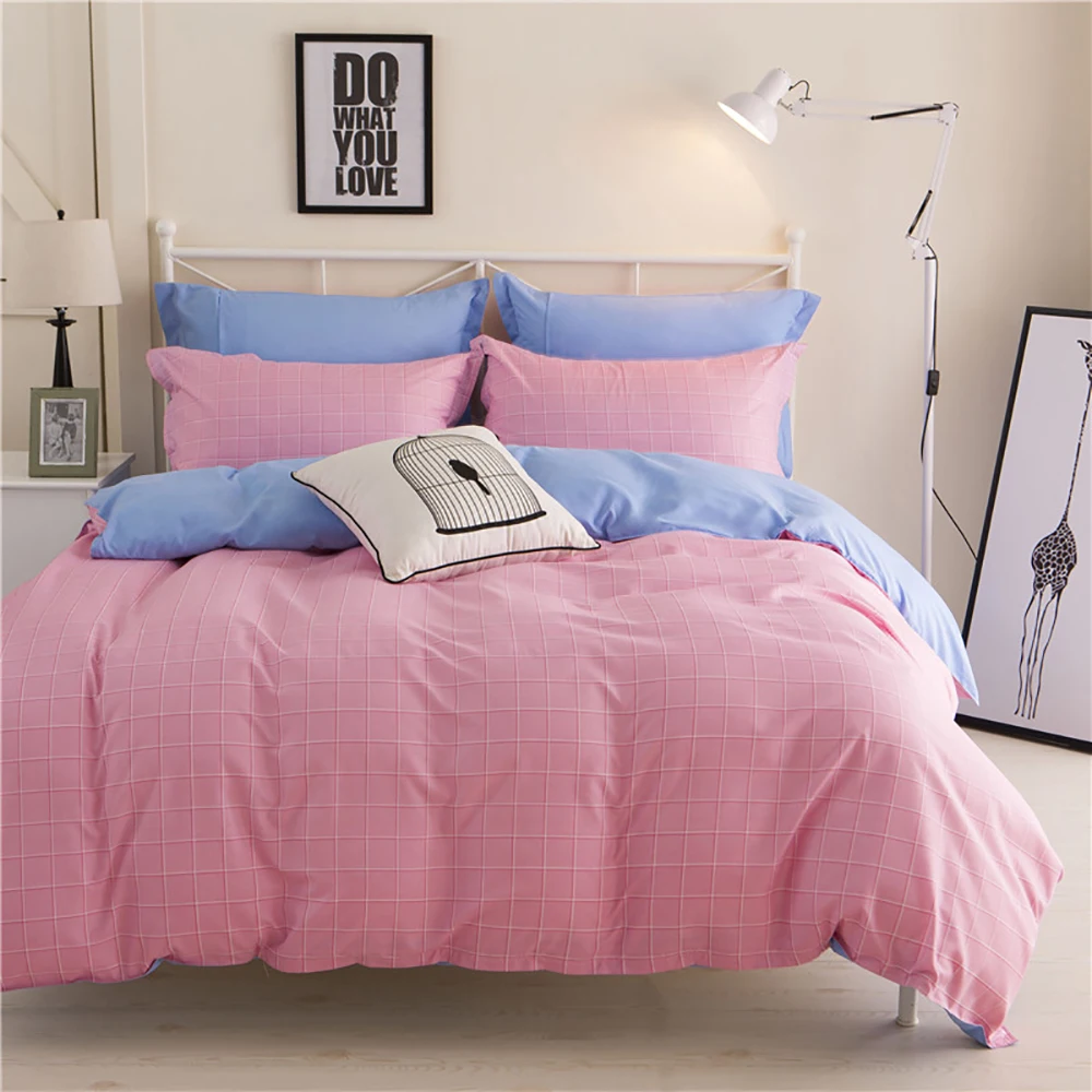 Pink Bedding Set Thumпостельные принадлежности Магнолия комплект постельного белья Королева Размер свежий удобный элегантный цветочный пододеяльник для девочек Король ПОЛНЫЙ двуспальная односпальная кровать набор - Цвет: Pink Bedding Set