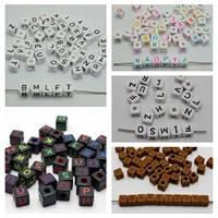 kids craft diy assorted alphabet letter acrylic cube pony beads 8mm 10mm