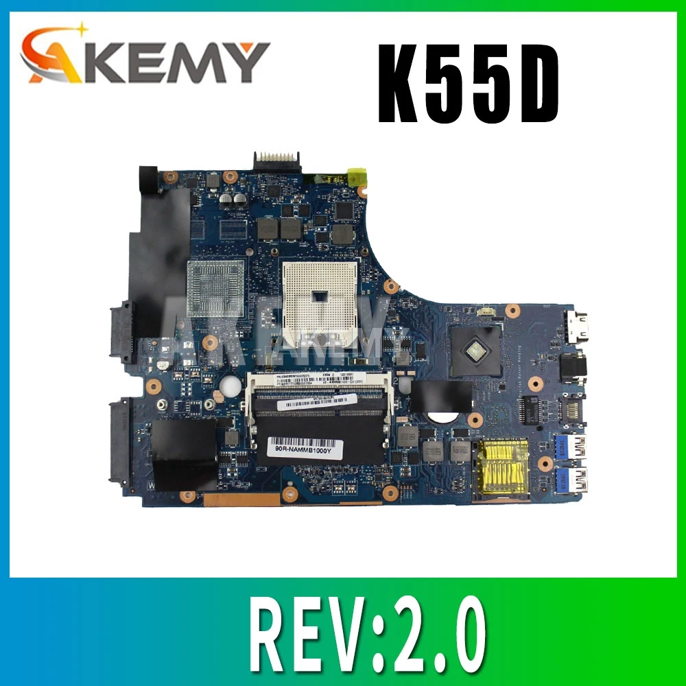 Материнская плата K55N REV: 2 0 для ASUS K55D K55DR K55DE A55D материнская ноутбука тест