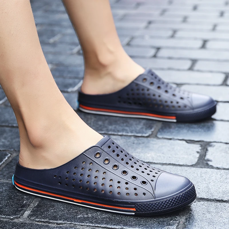 Сандалии для сада и пляжа прорезиненные шлепанцы воды мужчин женщин уличные