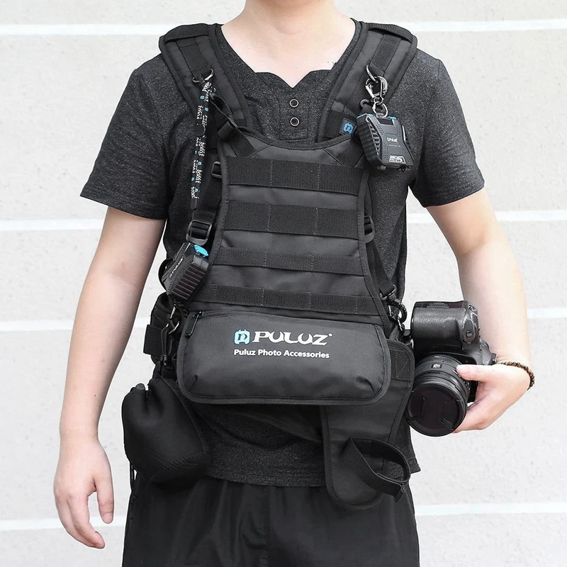 

PULUZ PU6012 Multi-Functional Bundle Double Shoulders Padded Strap Waist Belt Holder for SLR DSLR Camera Strap