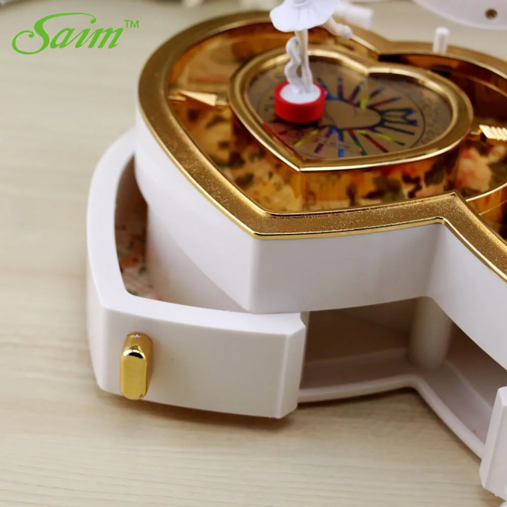 Saim ABS танцевальная музыкальная шкатулка для девушек шкатулка в форме сердца музыкальная шкатулка креативные музыкальные шкатулки подарки для детей на день рождения JJ50624