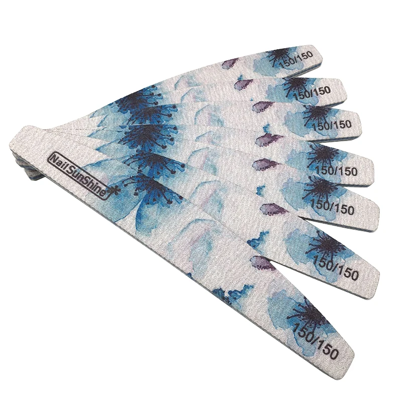 

5Pcs Blue 150/150 Ink Painting Professional Plastic Nail File Pedicure And Manicure Sandpaper Buffer Block For Care Tools