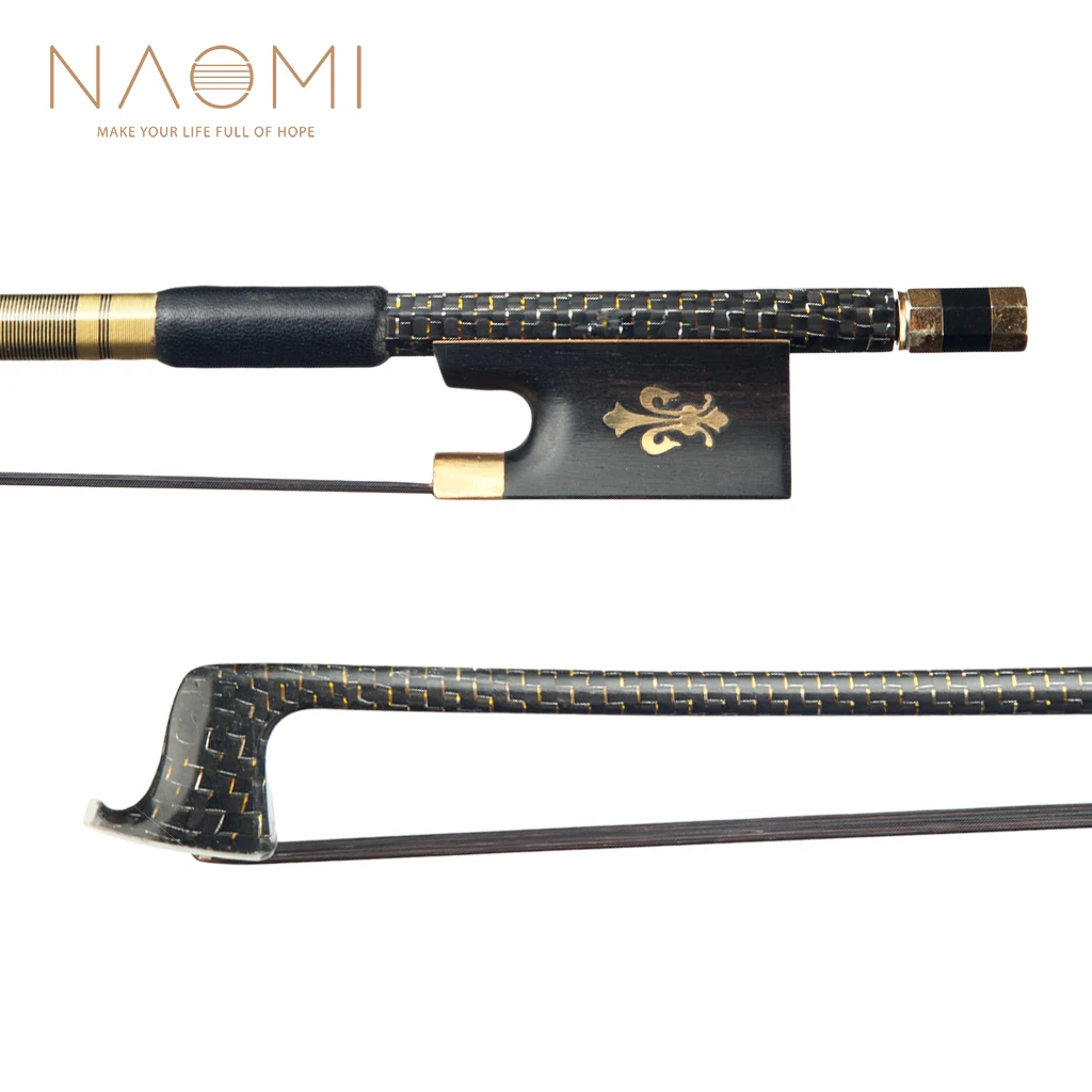 Лук для скрипки NAOMI Advanced 4/4 золотой Шелковый плетеный лук из углеродного волокна