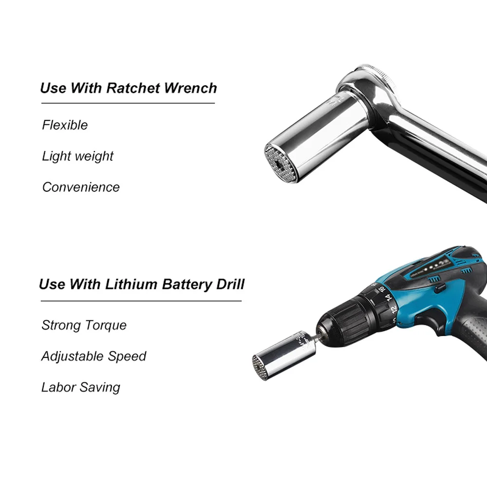 Набор головок для электрической дрели комплект с храповым механизмом 7 19 мм