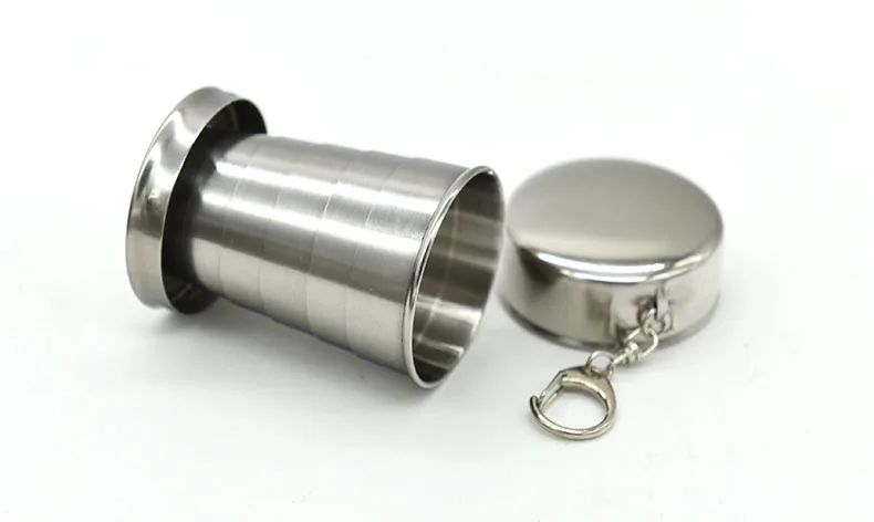 Складная чашка из нержавеющей стали 75/140/240 мл портативная Выдвижная