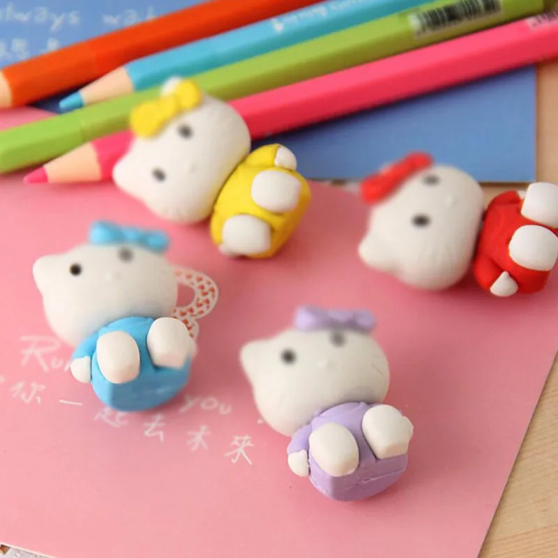 

36 pcs/lot Kawaii Cat Eraser Cute Writing Drawing Rubber Pencil Eraser Stationery Kids Gift school supply