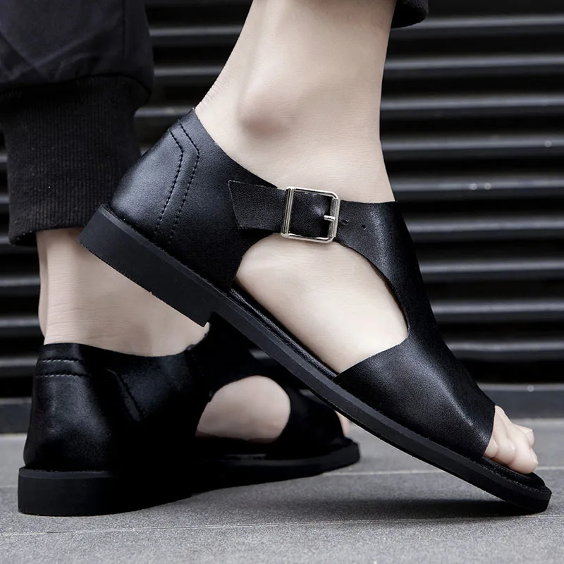 

New Summer Men Sandals 2020 Leisure Beach Men Casual Shoes High Quality Genuine Leather The Men's Sandals