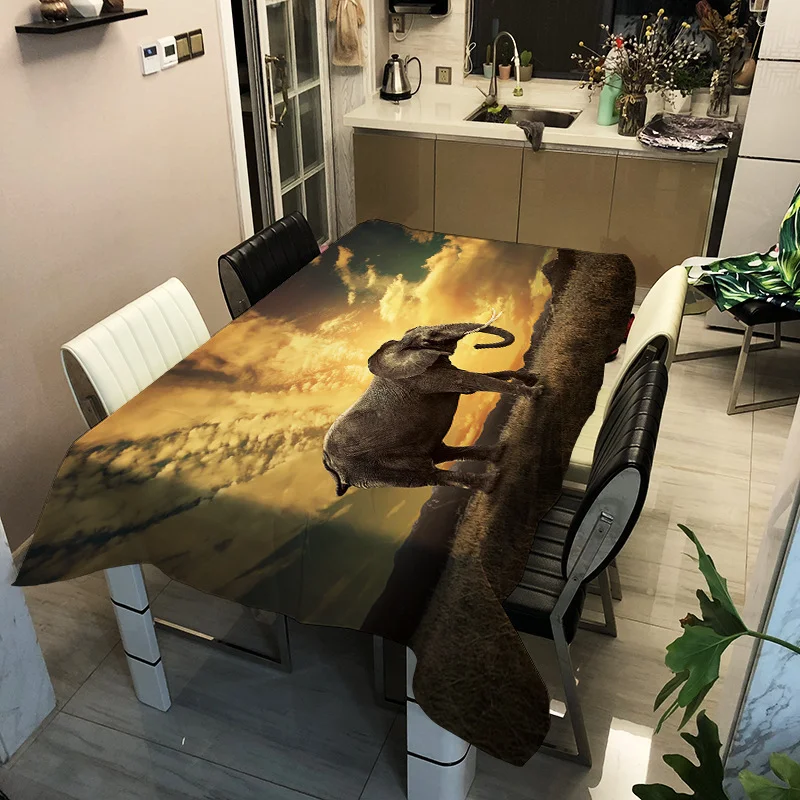 

Printed random pattern washable decorative household waterproof tablecloth