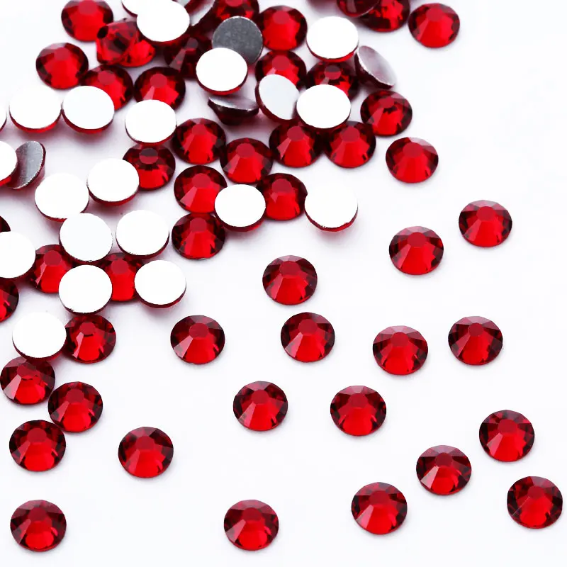Темно красные 3D Стразы для дизайна ногтей не требующие горячей фиксации