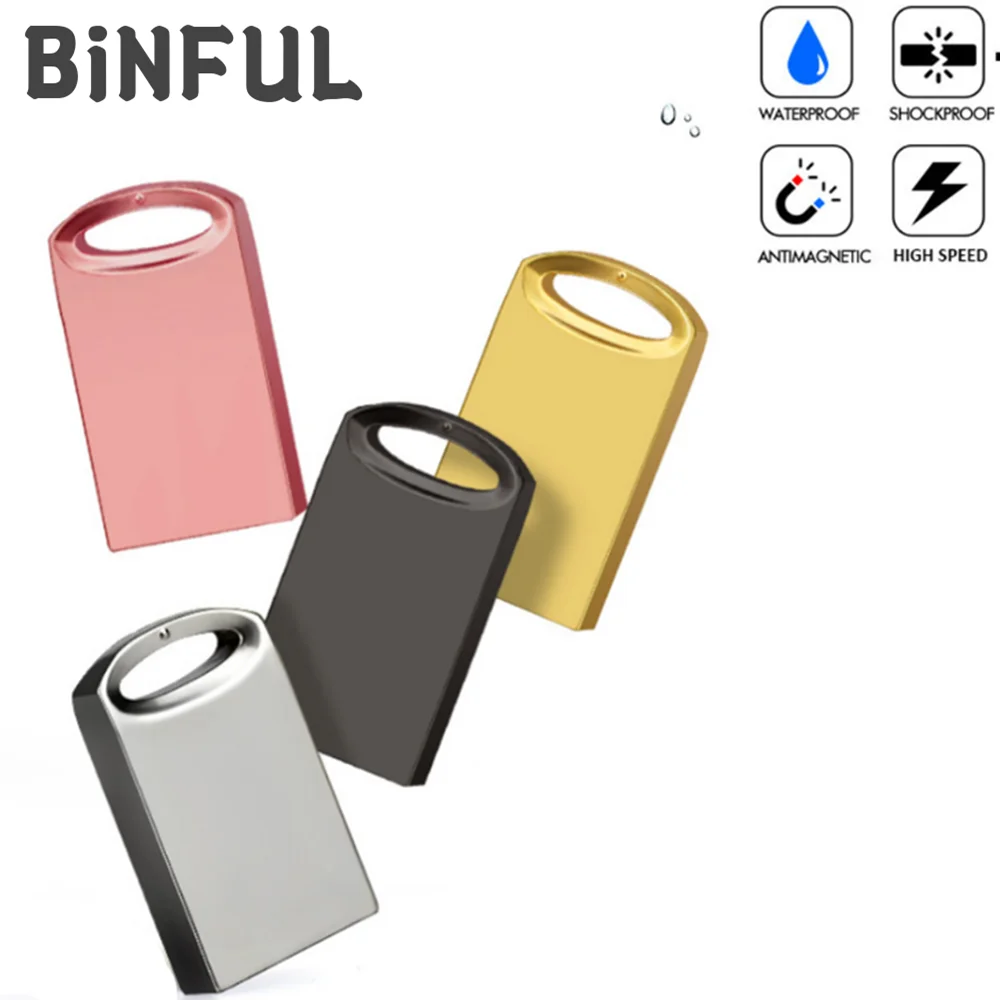 

BiNFUL Pendrive Waterproof Mini Usb Flash Drive Type-C 64GB Pen drive usb 2.0 128G 4G 8G 16G 32GB 256GB 512G Memory Flash Stick