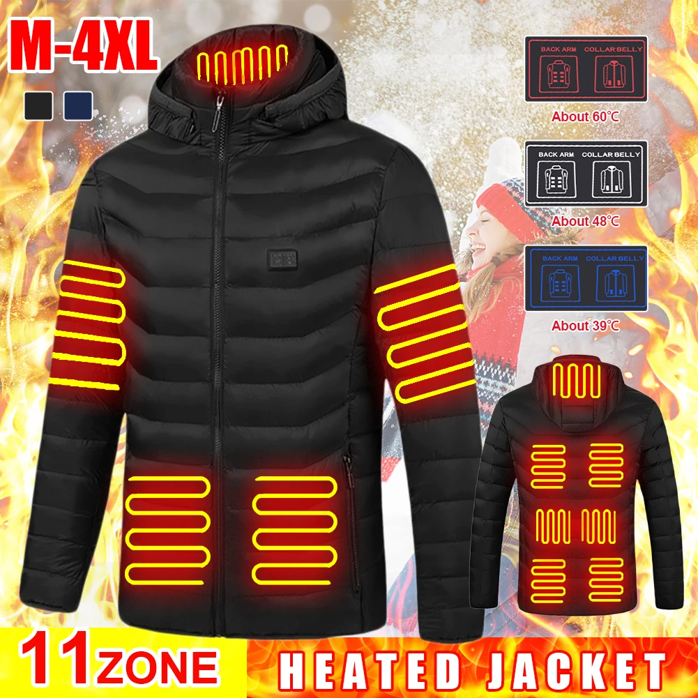 

Куртка с подогревом для мужчин и женщин, зимнее уличное теплое пальто с электроподогревом, с USB-зарядкой, для катания на лыжах, походов, подде...