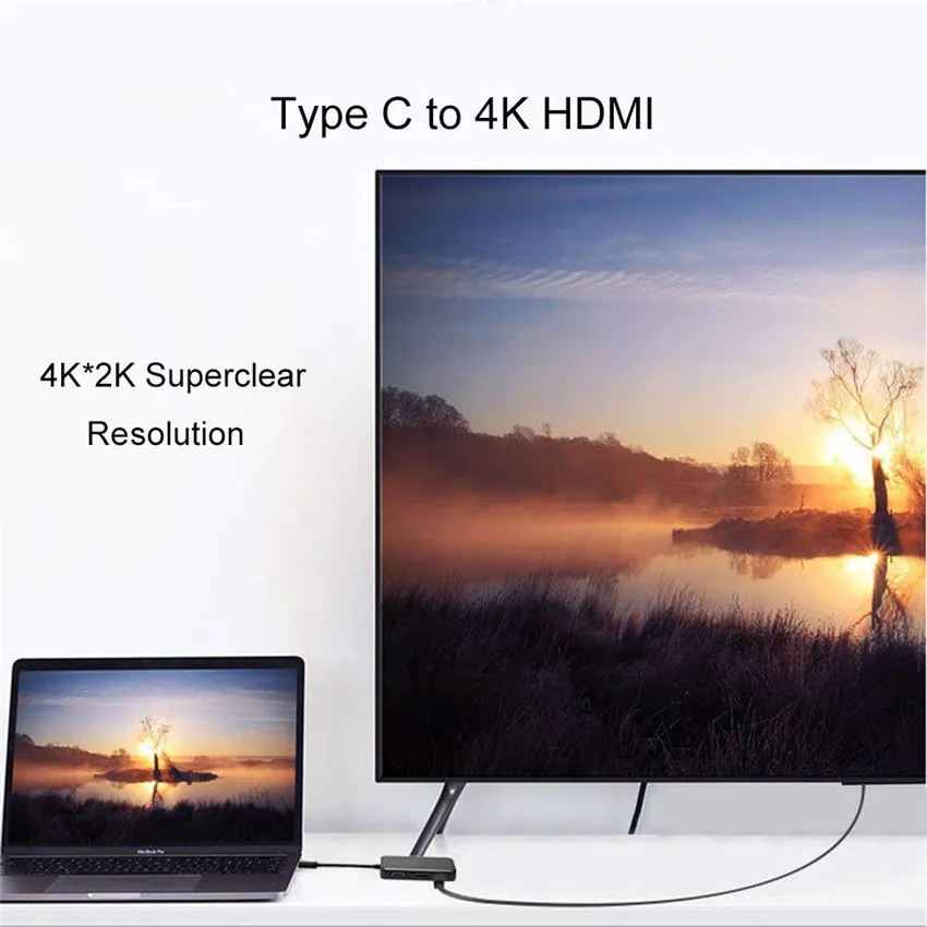 Конвертер USB C на HDMI 4K VGA DP DVI адаптер для Macbook Dell док станция Thunderbolt 60 Гц|Адаптеры