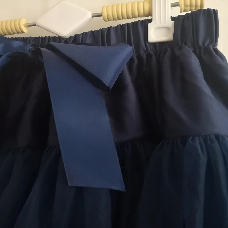 Женская шифоновая юбка пачка сделай сам темно синяя Пышная для танцев и