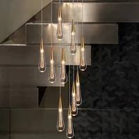 customizable post modern crystal glass led chandelier indoor restaurant bar chandelier staircase light living room decoration