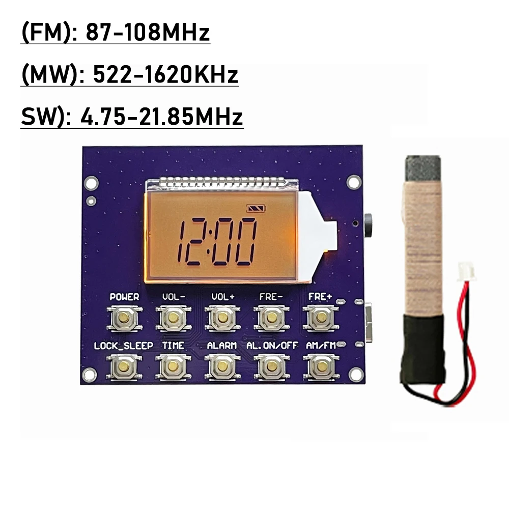 Полнодиапазонный FM-радиоприемник Dykbcells модуль MW FM SW AM цифровые часы с короткими