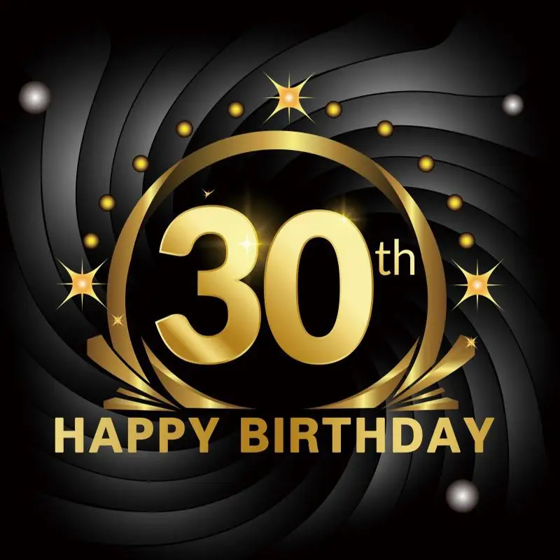 

Gold 30th 40th 50th Happy Birthday Backdrops Photography Square Size Black Women Evening Party Celebration Photo Background