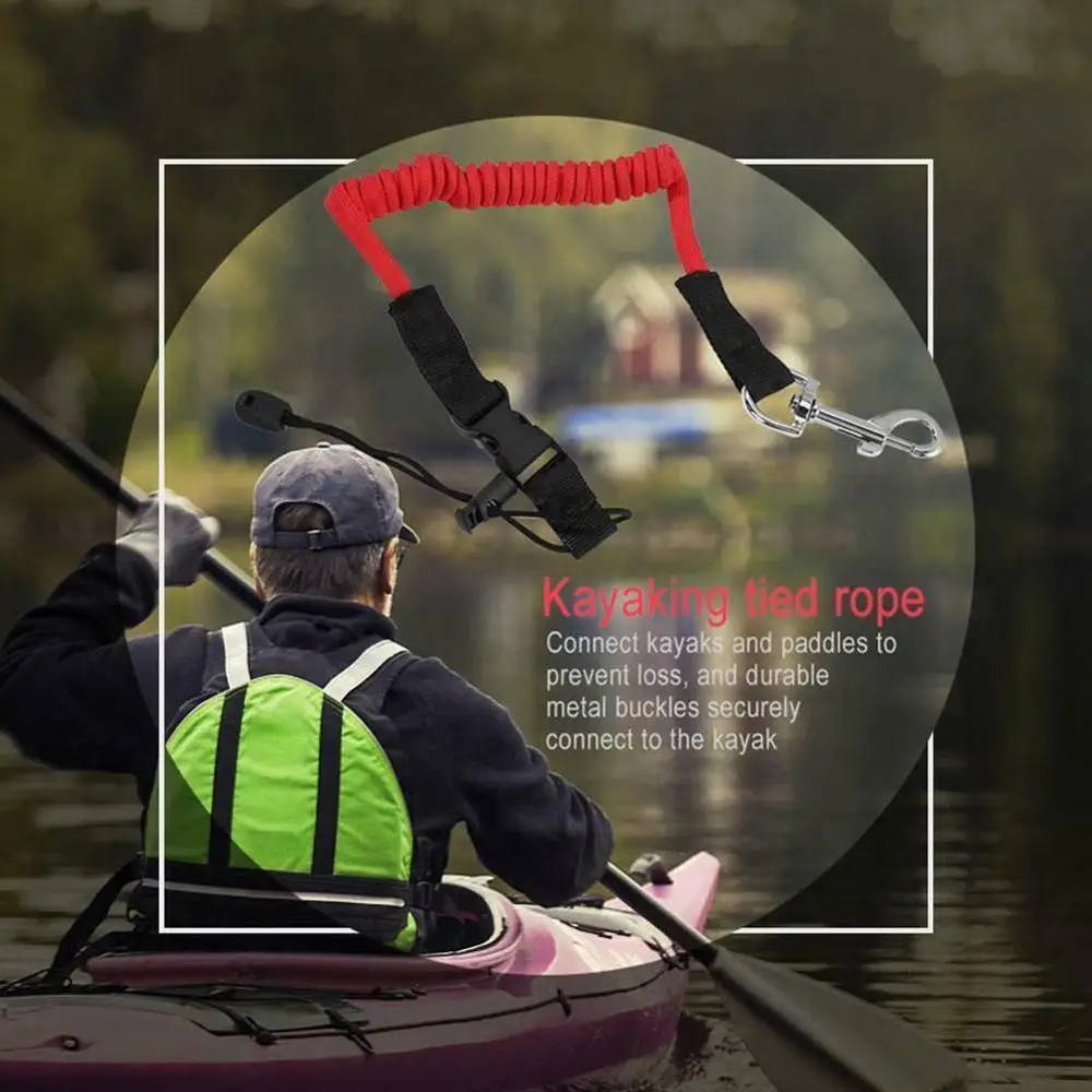 Elastic Kayak Canoe Paddle Leash Surfboard Surfing Safety Rope Rowing Boats Lanyard Fishing Rod Accessories | Спорт и развлечения