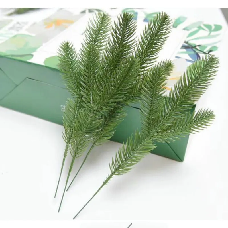 10 шт. искусственные сосновые ветки украшения из растений поддельные елки для
