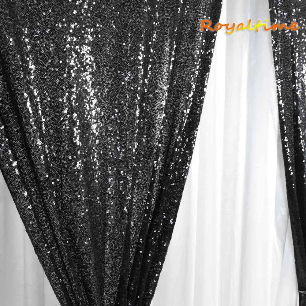 Фоны с Черными Блестками Royaltime 2x8.5ft, Вечерние Декорации для свадебных фотографий, занавески с блестками, драпированные панели с блестками от AliExpress WW