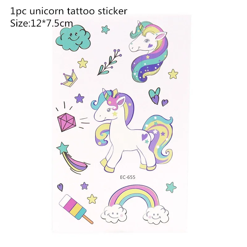 Tattoo J Вечерние ободки с единорогом для девочек, ободок для волос с русалочкой, лента с единорогом, бант для волос, аксессуары для дня рождения, Детские вечерние украшения - Цвет: Tattoo J