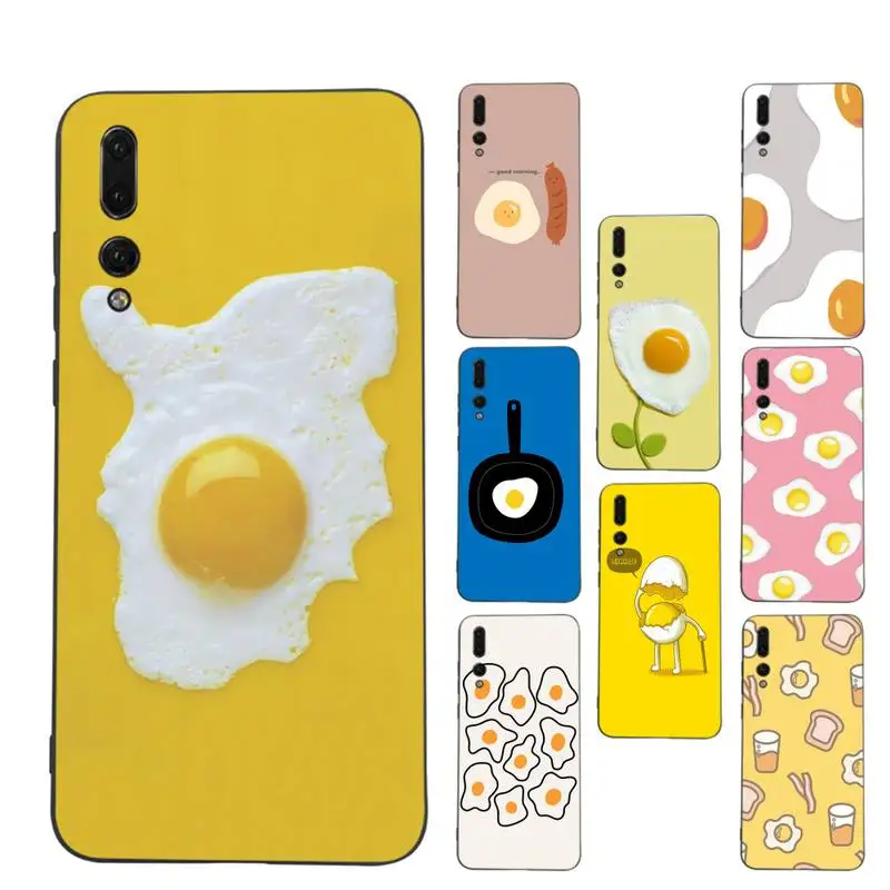 

Cute Poached Egg Phone Case For Huawei P9 P30 lite p30 20 pro p40lite P30 Soft Silicone Capa