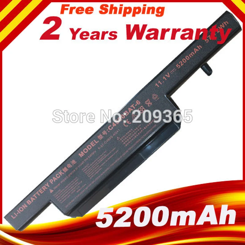 C4500BAT-6 Аккумулятор для ноутбука Clevo C4500 C4500Q 5200Mah BAT-B5105M C4100 Бесплатная быстрая