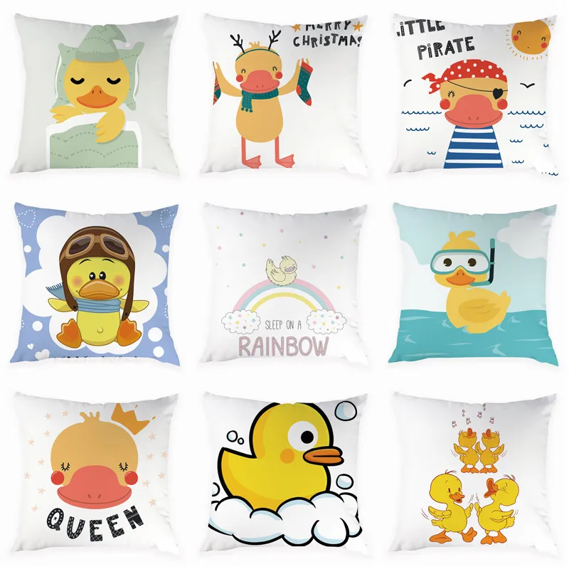 Мультяшные искусственные наволочки для диванных подушек персиковая кожа