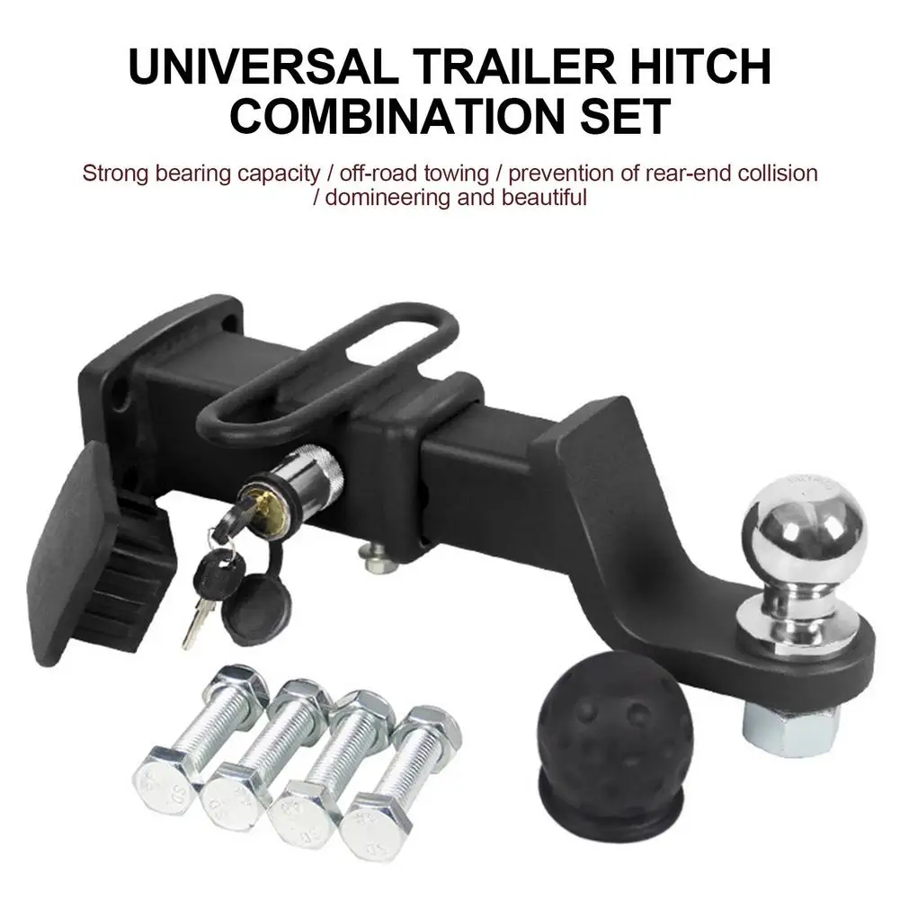 

Car Trailer Hook Lock Adjustable Trailer Hitch Ball Mount With Lock Combo Steel Tow Stow Hitch Modified Arm Trailer Ball Mount