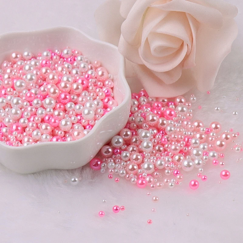 Бусины из акрила с имитацией под жемчуг круглые бусины без отверстий 1 5 мм для