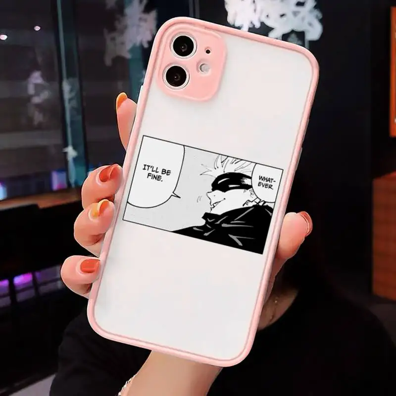 

Japanese Anime Jujutsu Kaisen Phone Case matte transparent For iphone 7 8 11 12 plus mini x xs xr pro max cover