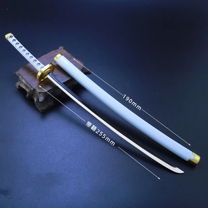 

Animation Surrounding Metal Sword Weapon Model With Sheath Knife 225mm Unblade Zinc Alloy Office Decoration Collection Toy Gift