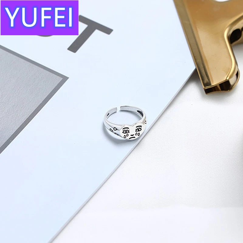

Creative Cry Face Rings for Women New Trendy Fashion Female Resizable Ring Jewelry Ladies Bar Night Club Jewelry Gifts