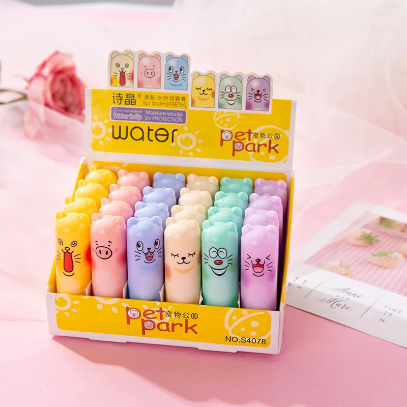 

Lip Balm Bulk Moisturizing Fruit Flavor Colourless Cartoon Lip Balm Natural Plant Cute Lipbalm lipstick Makeup Tools