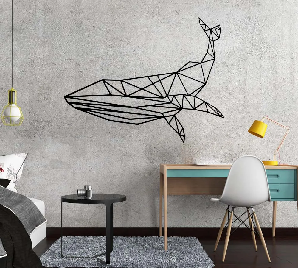 Скандинавский стиль Дельфин геометрические настенные художественные виниловые