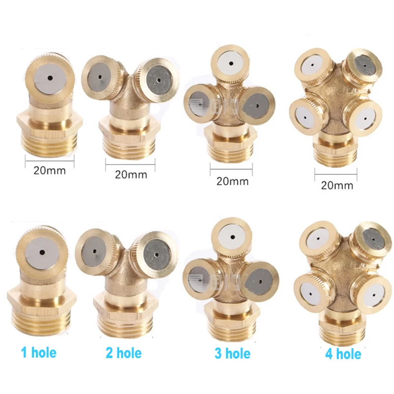 1 4 отверстия регулируемый латунный распылитель садовые разбрызгиватели для