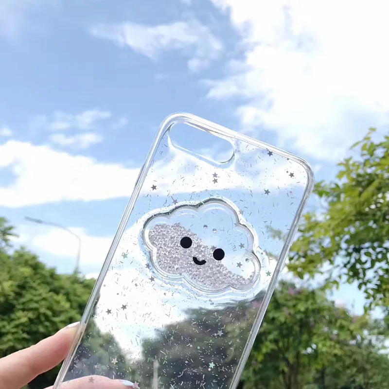Милые телефонные чехлы с жидким блеском и пудрой для iPhone 11 Pro Max X XR XS 6 6S 7 8 Plus мягкая