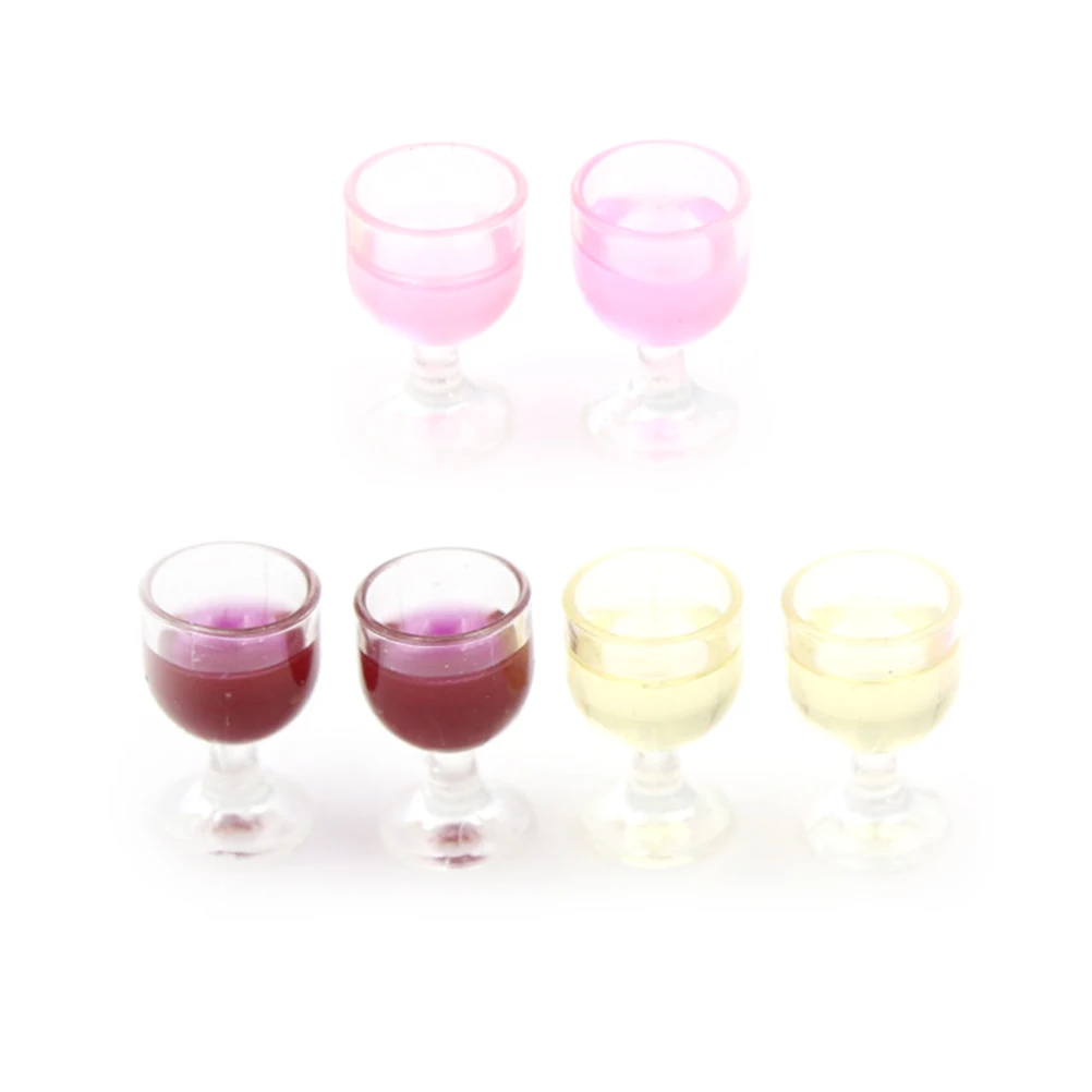 

2Pcs Mini Red Wine Cup Simulation Furniture Wine Glass Goblet for Doll House Decor 1/12 Doll house Miniature Access baby toys