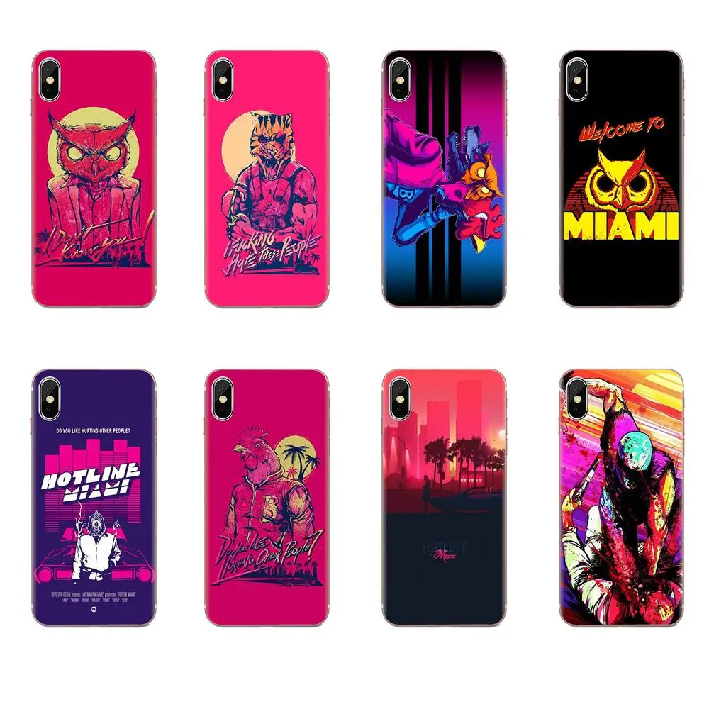ТПУ аксессуары чехол для Apple iPhone 4 4S 5 5C 5S SE 6 6S 7 8 11 Plus Pro X XS Max XR Горячая линия Майами