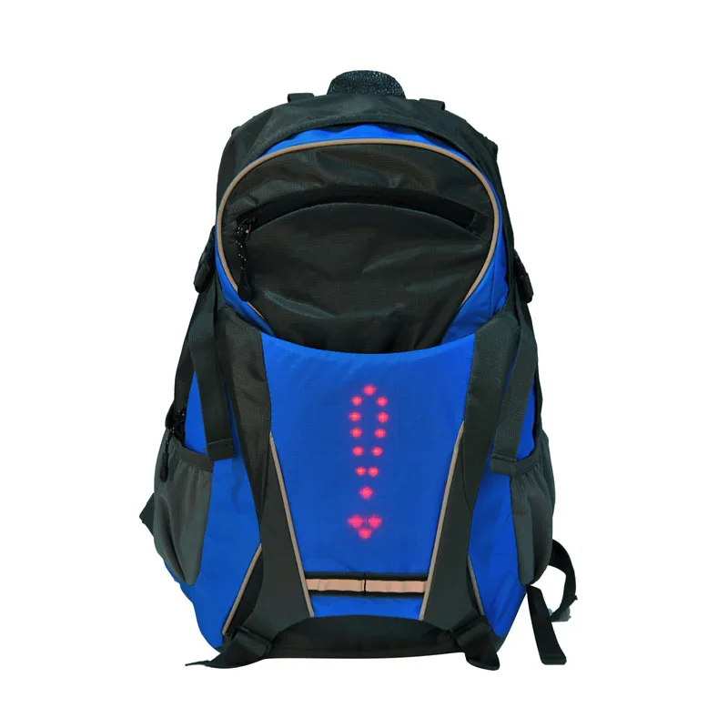 18L Cycling Bicycle Bike Backpack LED Turn Signal Light Reflective Bag Pack Outdoor Safety Night Riding Running Camping