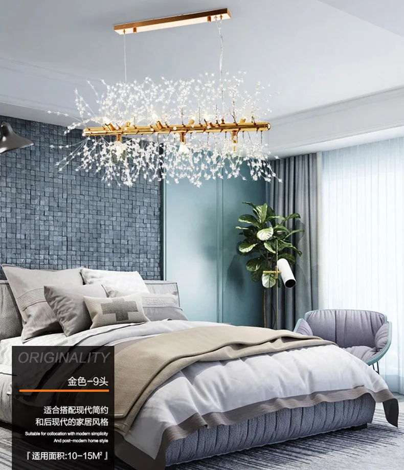 Прямоугольная светодиодный ная люстра с одуванчиками роскошный светильник