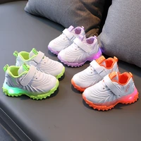 2021 autumn new childrens sports casual shoes boys light up shoes girls light up baby sneakers running fashion led hot 21 30