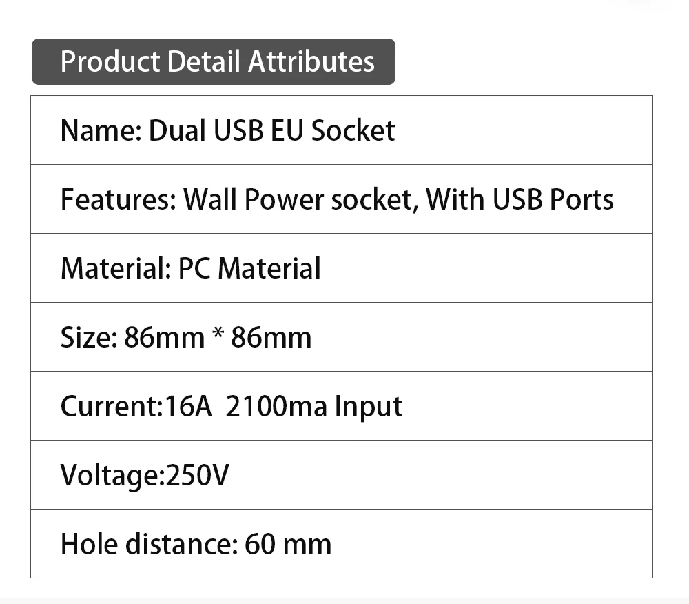 Herepow Usb Wall Power Google Home Appliance Sockets 16A EU Standard Outlet 110V-250V Dual USB Electrical Socket Charger Port |