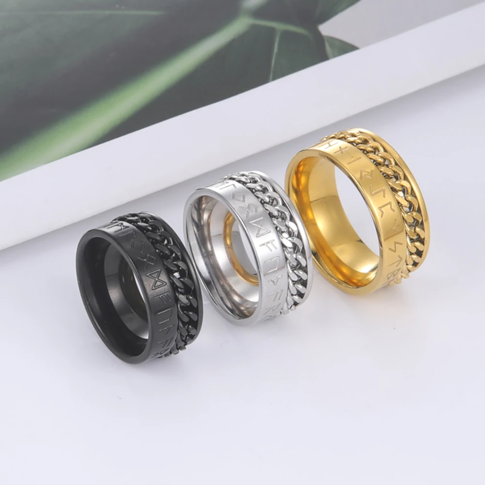 Skyrim прядильная цепь кольца для мужчин панк черный амулет Викинг норвежский с