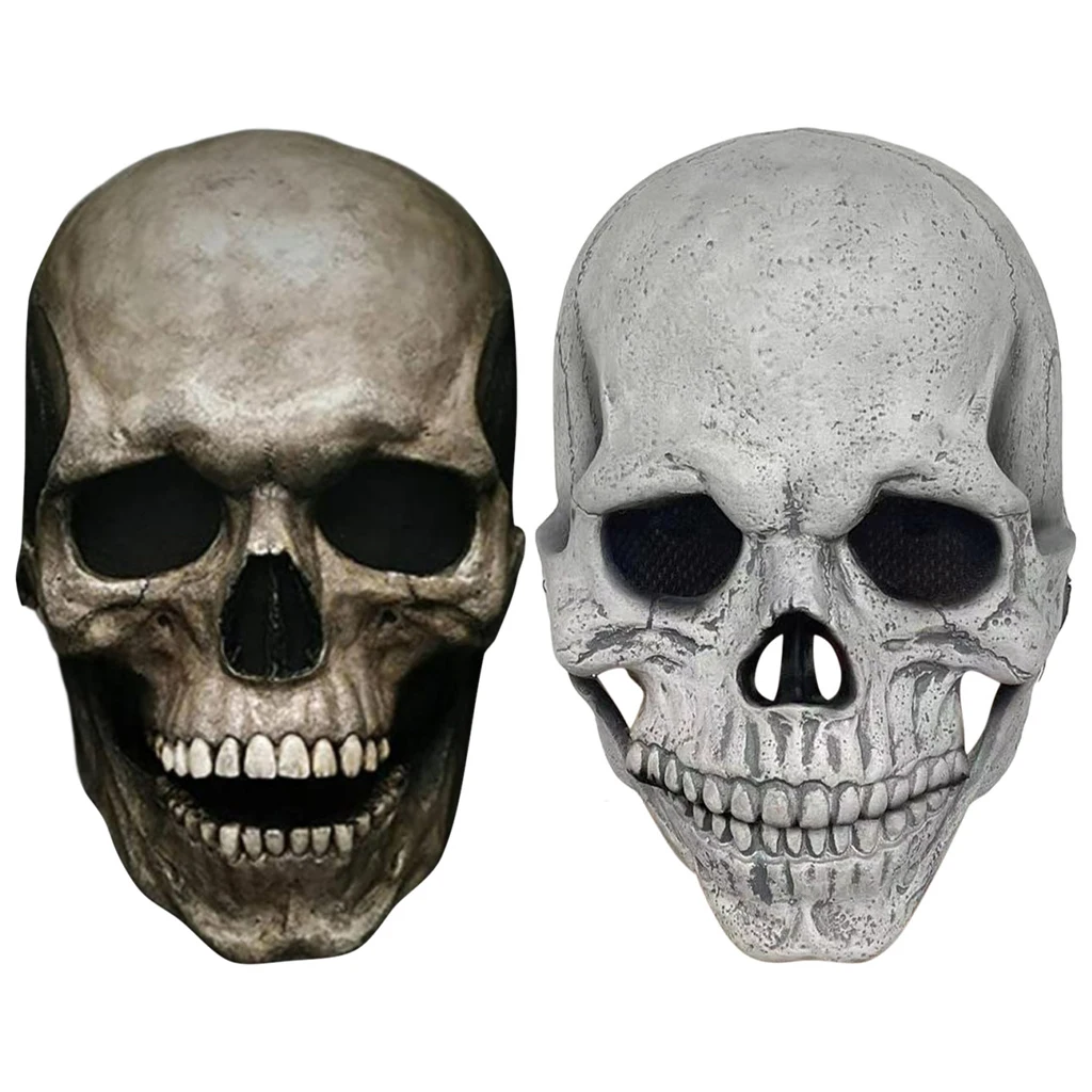 

Movable Jaw Full Head Skull Mask Halloween Decoration Horror Helmet Scary Mask Masquerade Holiday Party Decoration