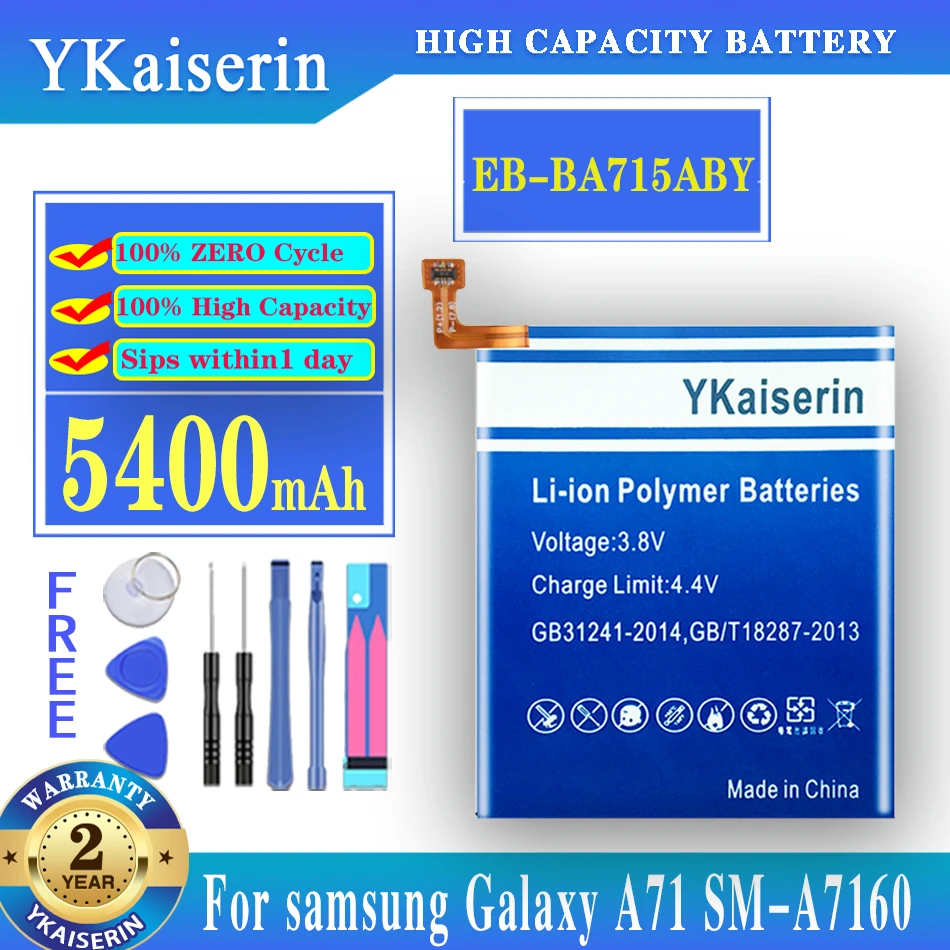 Для Samsung аккумуляторная батарея EB-BA715ABY для Galaxy A71 SM-A7160 натуральная кожа телефон 5400
