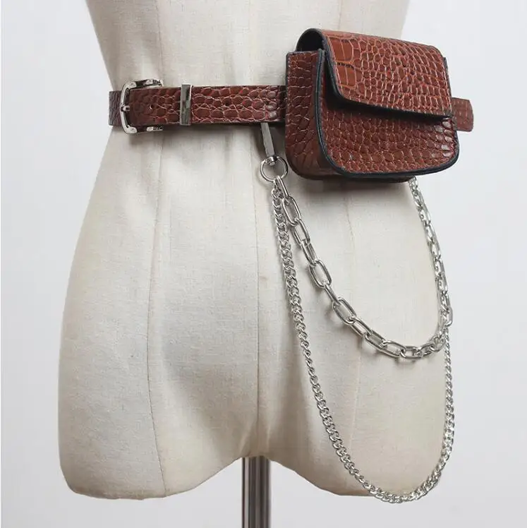 

Женский модельный ремень из искусственной кожи с карманами R3200