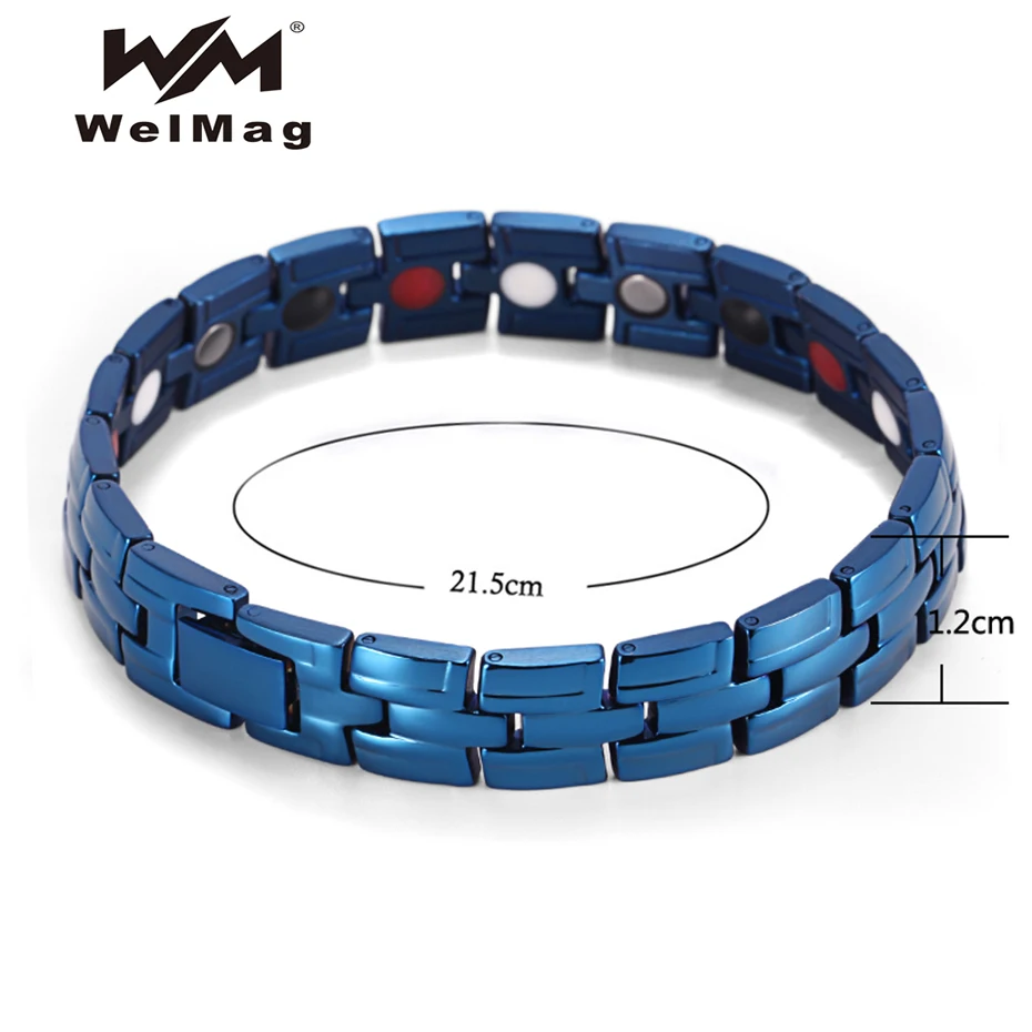 Браслеты WelMag мужские из нержавеющей стали излечающие магнитные энергетические