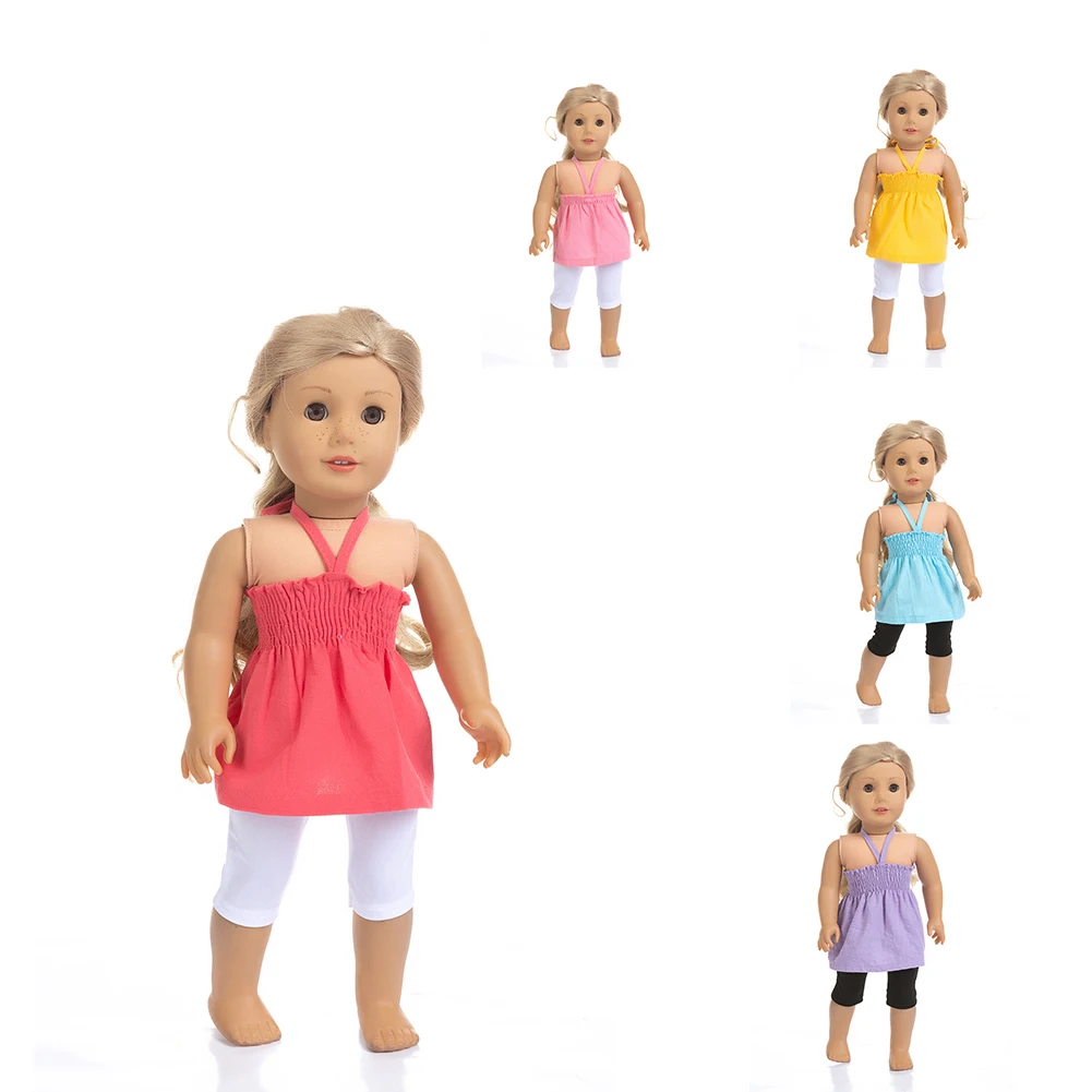 Clothes For Doll Fit 18 INCH Toy New Born Doll And American Doll Accessories Halter Tops clothes for doll fit 18 inch toy new born doll and american doll accessories dress